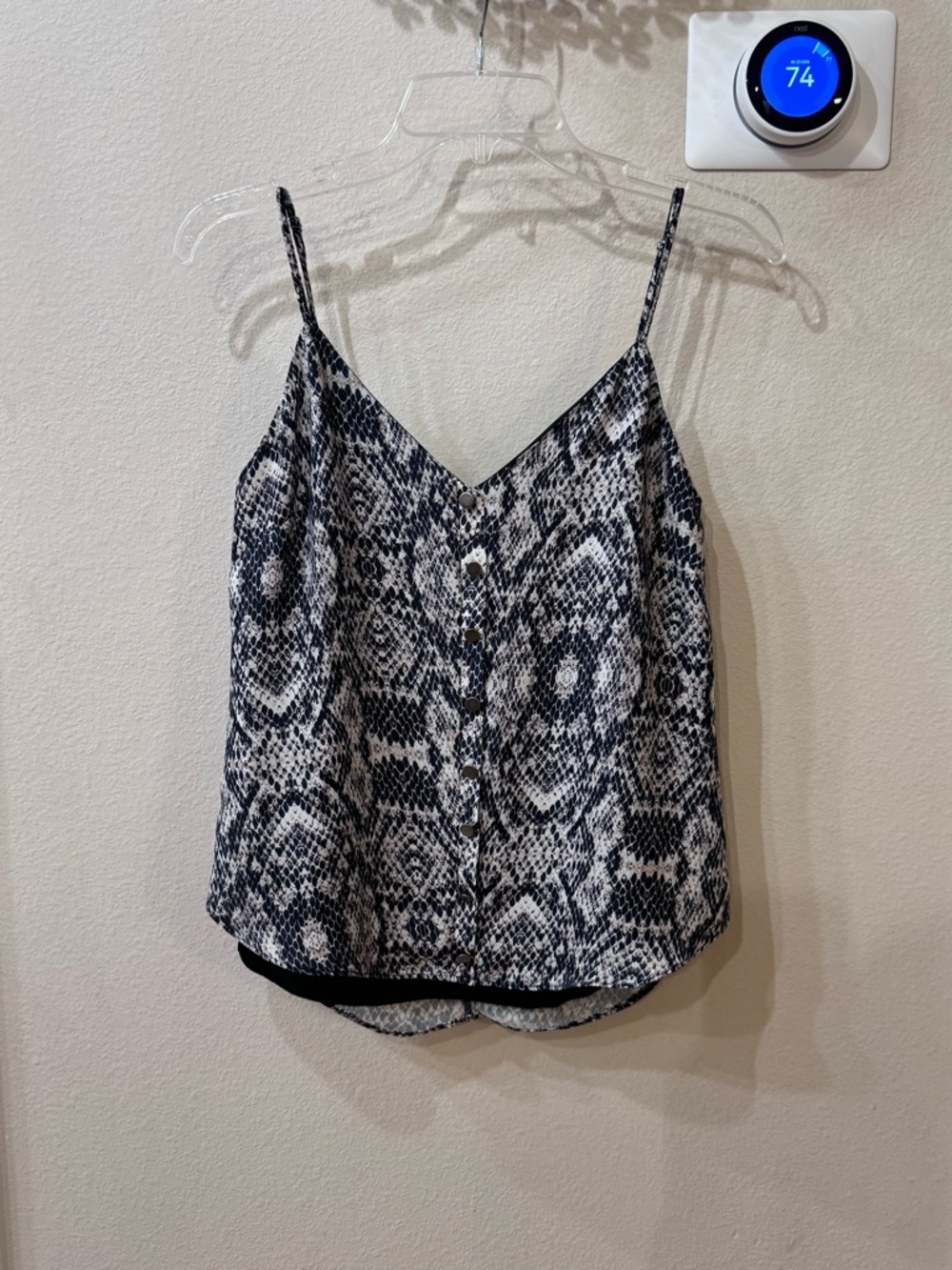 Tootsies Amanda Uprichard Black And White Snake Print Strap Top Size Small NWT